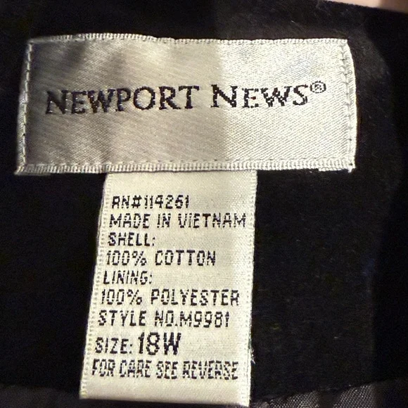 Newport News Black Velvet Trench Coat - Picture 3 of 6